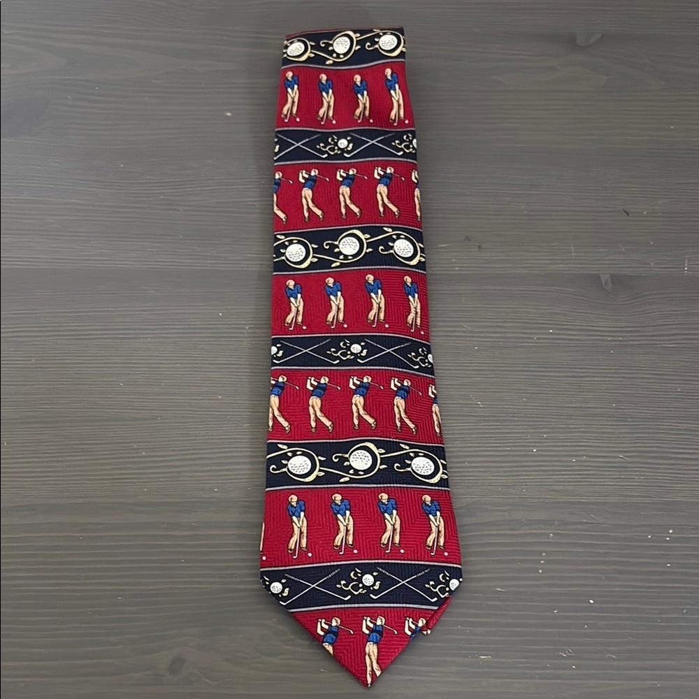Vintage Giorgio 100% Silk Golfer‎ Swing Tie